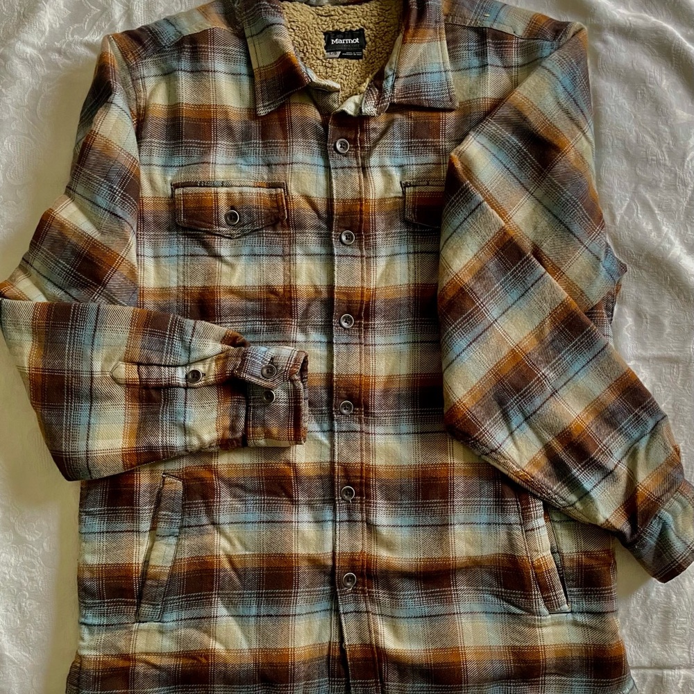 Marmot Men's Ridgefield Heavyweight Sherpa Lined Flannel Size Large L/G